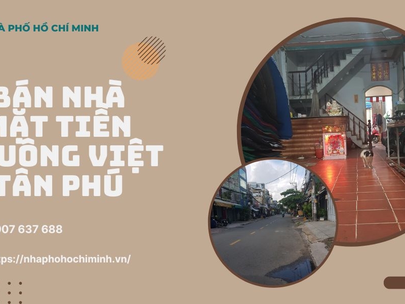 Nhà Mặt Tiền Khuông Việt Tân Phú, 86m2,  Nhà Cũ Tiện Xây Mới, Khu Vực Sầm Uất