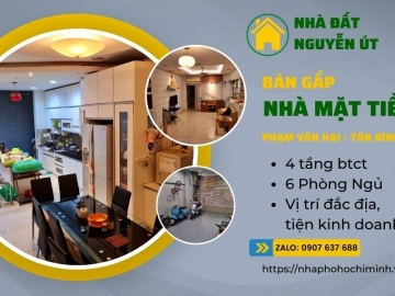 Bán Gấp Nhà Mặt Tiền Phạm Văn Hai Tân Bình gần 100m2, 4 tầng BTCT