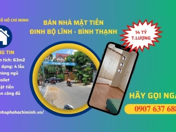 Bán Nhà 2 Mặt Tiền Đinh Bộ Lĩnh Bình Thạnh, 4 Tầng, Sổ Vuông Hoàn Công