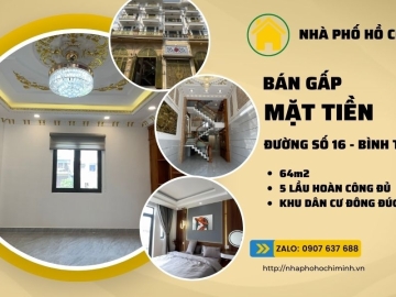 Bán Nhà Biệt Thự Mặt Tiền Đường Số 16 Bình Tân, 5 Lầu BTCT, Giá Rẻ
