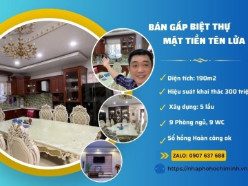 Bán Nhà Biệt Thự Mặt Tiền Khu Tên Lửa Bình Tân, 190m2, 5 Tầng, Dòng Tiền Lớn