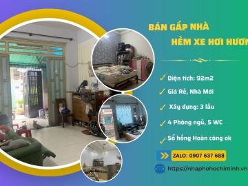Bán Nhà Đẹp Hẻm Xe Hơi Hương Lộ 2 Bình Tân, 56m2, 4 Lầu BTCT, Giá Rẻ