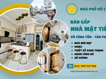 Bán Nhà Đẹp Mặt Tiền Võ Công Tồn Tân Phú, 6 Lầu, Có Thang Máy, Thiết Kế Sang Trọng