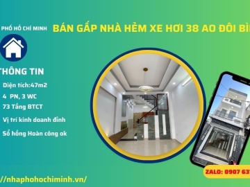 Bán Nhà Hẻm 38 Ao Đôi Bình Tân Giá Rẻ, 3 Lầu, 4 Phòng Ngủ Nhỉnh 4 Tỷ Bán Nhà Hẻm 38 Ao Đôi Bình Tân Giá Rẻ, 3 Lầu, 4 Phòng Ngủ Nhỉnh 4 Tỷ