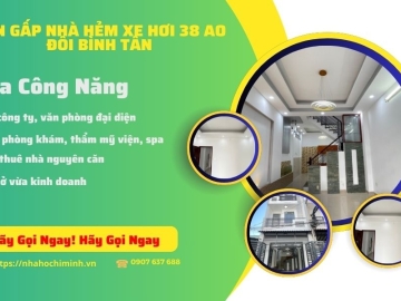 Bán Nhà Hẻm 38 Ao Đôi Bình Tân Giá Rẻ, 3 Lầu, 4 Phòng Ngủ Nhỉnh 4 Tỷ