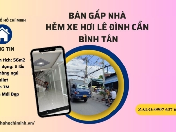 Bán Nhà Hẻm 7M Lê Đình Cẩn Bình Tân, 56m2, Nhà Đẹp Ở Ngay, Chỉ 4 Tỷ TL 