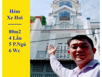 Bán Nhà Hẻm 815 Hương Lộ 2, Bình Tân, Giá Rẻ, 80m2, 4 Lầu, 5 Phòng Ngủ