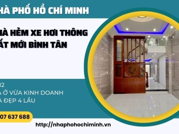 Bán Nhà Hẻm Oto Bình Trị Đông Bình Tân, 4 Lầu, 5 Phòng Ngủ, Mới Đẹp