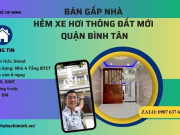 Bán Nhà Hẻm Oto Đất Mới Bình Tân, 4 Lầu, 5 Phòng Ngủ, Thiết Kế Sang Trọng Bán Nhà Hẻm Oto Đất Mới Bình Tân, 4 Lầu, 5 Phòng Ngủ, Thiết Kế Sang Trọng