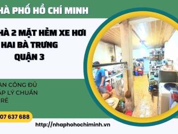 Bán Nhà Hẻm Xe Hơi Hai Bà Trưng Quận 3, 70m2, Khu Phân Lô, Sổ Vuông, Tiện Xây Mới