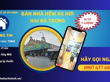 Bán Nhà Hẻm Xe Hơi Hai Bà Trưng Quận 3, 70m2, Khu Phân Lô, Sổ Vuông, Tiện Xây Mới