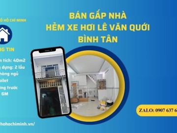 Bán Nhà Hẻm Xe Hơi Lê Văn Quới Bình Tân, 40m2, Nhà Mới, Chỉ 3 Tỷ 