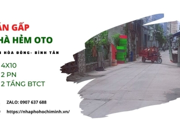 Bán Nhà Hẻm Xe Hơi Tân Hòa Đông Bình Tân 40m2 nhỉnh 3 tỷ TL