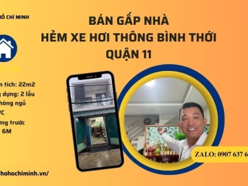Bán Nhà Hẻm Xe Hơi Thông Bình Thới Quận 11, 1 Trệt 1 Lầu, Ở Ngay, Giá Rẻ