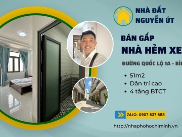 Bán Nhà Hẻm Xe Hơi Thông Quốc Lộ 1A Bình Tân 4 Tầng,Nhà Mới Ở Ngay 
