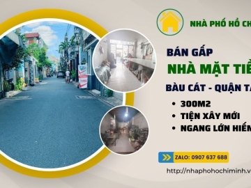 Bán Nhà Mặt Tiền Bàu Cát Tân Bình, 300m2, Nhà C4 Khu Phân Lô, Tiện Xây Mới