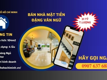 Bán Nhà Mặt Tiền Đặng Văn Ngữ Phú Nhuận, 104m2, Vị Trí Kinh Doanh, Ngang 5.7, Sổ Vuông