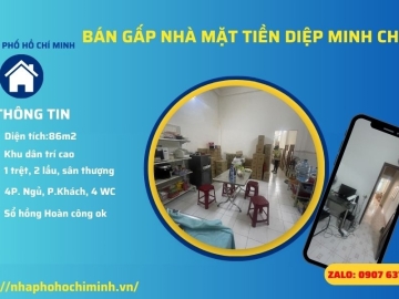  Bán Nhà Mặt Tiền Diệp Minh Châu Tân Phú, 86m2, 3 Tầng BTCT, Giá Rẻ
