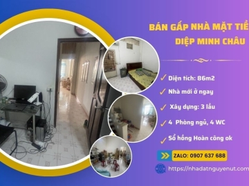  Bán Nhà Mặt Tiền Diệp Minh Châu Tân Phú, 86m2, 3 Tầng BTCT, Giá Rẻ