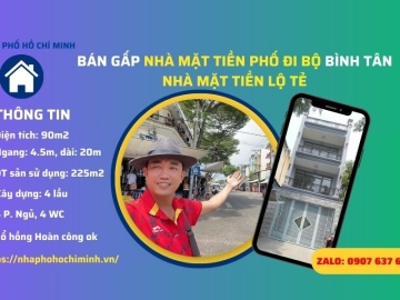 Bán Nhà Mặt Tiền Đường Lộ Tẻ Bình Tân, Kinh Doanh Đa Ngành Nghề, 4 Lầu