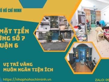 Bán Nhà Mặt Tiền Đường số 7 Quận 6 80m2, Hoàn Công Đủ, Không Quy Hoạch