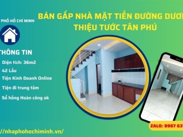 Bán Nhà Mặt Tiền Dương Thiệu Tước Tân Phú, SHR A4, Ở Ngay Chỉ 4 Tỷ