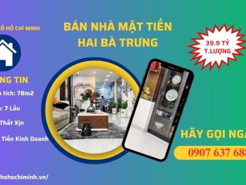 Bán Nhà Mặt Tiền Hai Bà Trưng Quận 3, Nhà Đẹp, 7 Lầu, Nội Thất Sang Xịn