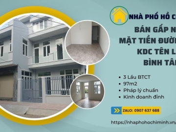 Bán Nhà Mặt Tiền Khu Tên Lửa Bình Tân, 97m2, 3 Lầu, Kinh Doanh Đa Ngành