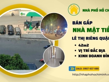 Bán Nhà Mặt Tiền Lê Thị Riêng Quận 1, 4 Tầng BTCT, Pháp Lý Chuẩn