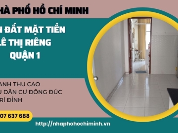 Bán Nhà Mặt Tiền Lê Thị Riêng Quận 1, 4 Tầng BTCT, Pháp Lý Chuẩn