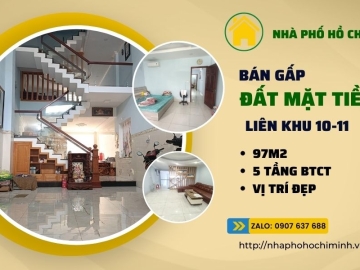 ​Bán Nhà Mặt Tiền Liên Khu 10-11 Bình Tân, 97m2, 5 Tầng BTCT, Hoàn Công Đủ