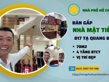 Bán Nhà Mặt Tiền Ngộp 817 Tạ Quang Bửu Quận 8, 70m2, 4 Tầng BTCT, Hoàn Công Đủ