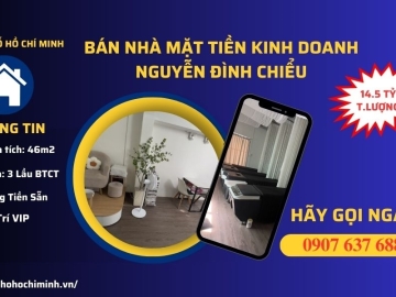 Bán Nhà Mặt Tiền Nguyễn Đình Chiểu Quận 3, 3 Lầu, Vị Trí Kinh Doanh Đỉnh