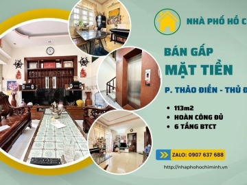 Bán Nhà Mặt Tiền p. Thảo Điền Thủ Đức, Lô Góc 115m2, 6 Lầu Có Thang Máy