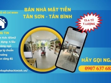 Bán Nhà Mặt Tiền Tân Sơn Tân Bình, 65m2, 4 Lầu, Nhà Mới, Hoàn Công Đủ