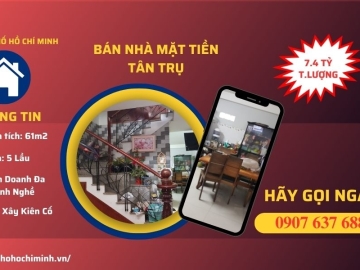 Bán Nhà Mặt Tiền Tân Trụ Tân Bình, 61m2, 5 Tầng, Nhỉnh 7 Tỷ 