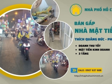 Bán Nhà Mặt Tiền Thích Quảng Đức Phú Nhuận, 68m2, Sổ Vuông, 3 Lầu