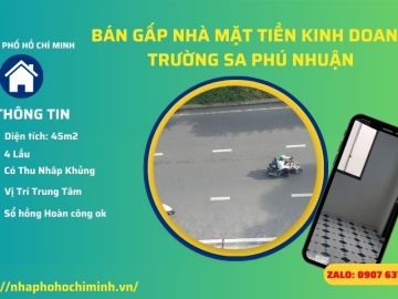 Bán Nhà Mặt Tiền Trường Sa Phú Nhuận 4 Tầng, Có Sẵn Dòng Tiền Chỉ 12 Tỷ 