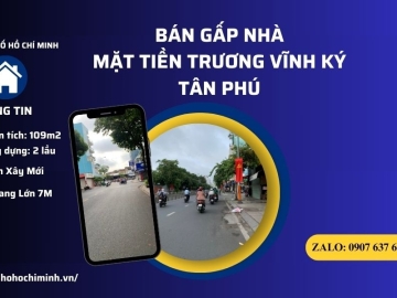 Bán Nhà Mặt Tiền Trương Vĩnh Ký Tân Phú, 109m2, Sổ Vuông, Tiện Xây Mới