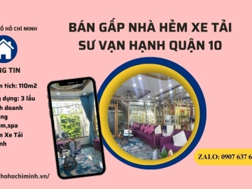 Bán Nhà Ngộp Hẻm Xe Tải Sư Vạn Hạnh Quận 10, Lô Góc , 110m2 Công Nhận Đủ