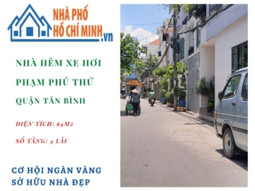 Cơ Hội Vàng Sở Hữu Nhà Hẻm Xe Hơi Đường Phạm Phú Thứ Tân Bình Giá Rẻ
