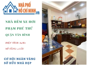Cơ Hội Vàng Sở Hữu Nhà Hẻm Xe Hơi Đường Phạm Phú Thứ Tân Bình Giá Rẻ