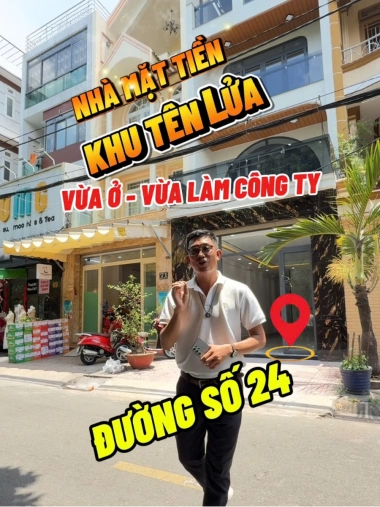 NHÀ MẶT TIỀN KHU TÊN LỬA ĐƯỜNG SỐ 24, THANG MÁY, VỪA Ở VỪA KINH DOANH
