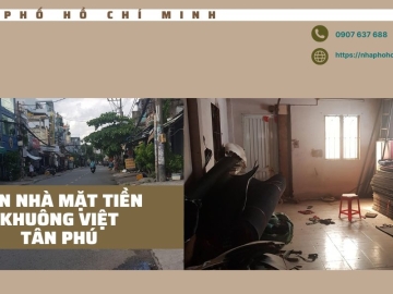 Nhà Mặt Tiền Khuông Việt Tân Phú, 86m2,  Nhà Cũ Tiện Xây Mới, Khu Vực Sầm Uất